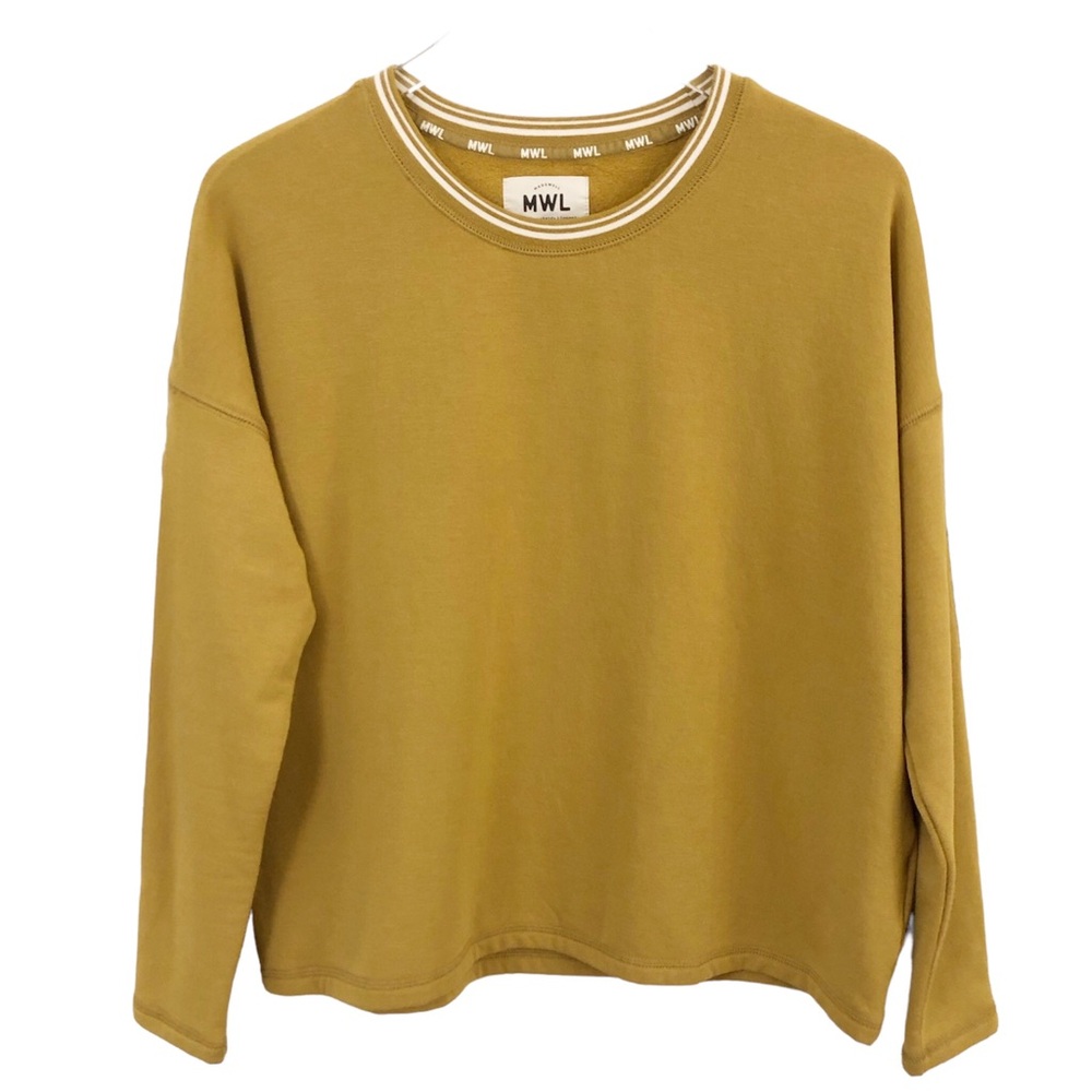 Madewell | Mustard Gold Varsity Ringer Pullover Sweatshirt Small